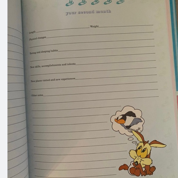 Lovables Looney Tunes Baby Book 1995 Bugs Daffy Birthday Holiday First 5 Years - Picture 8 of 10